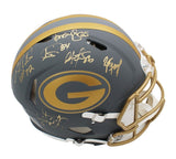 Favre, Rison, Brown Multi-Signed Green Bay Packers Speed Auth Slate Helmet + 3