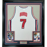 Framed Autographed/Signed Larry Bird 33x42 USA 1992 Dream Team Jersey JSA COA