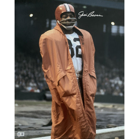 Jim Brown Autographed/Signed Cleveland Browns 16x20 Photo Beckett 48942