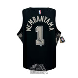 Victor Webanyama Autographed San Antonio Black Jordan Jersey - Fanatics