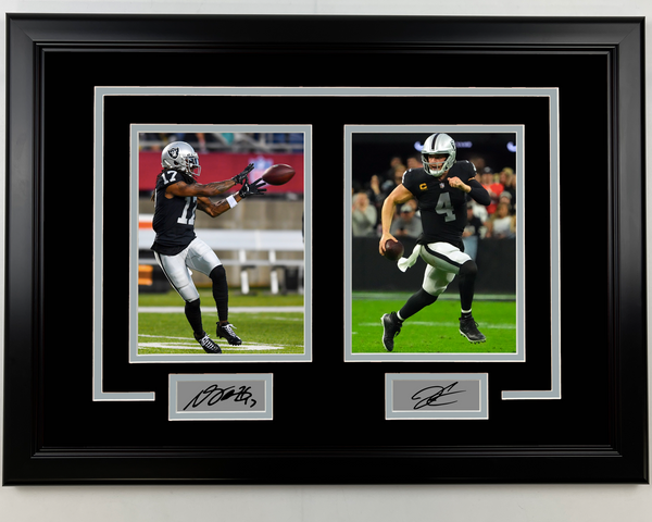 Framed Davante Adams Derek Carr Facsimile Engraved Sigs Raiders 17x23 Photo