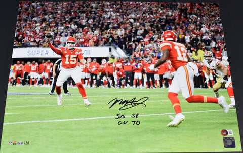 MECOLE HARDMAN SIGNED KANSAS CITY CHIEFS SUPER BOWL LVIII 16x20 PHOTO W/ GW TD