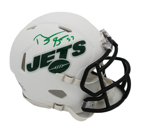 Bart Scott Signed New York Jets Speed White Matte NFL Mini Helmet