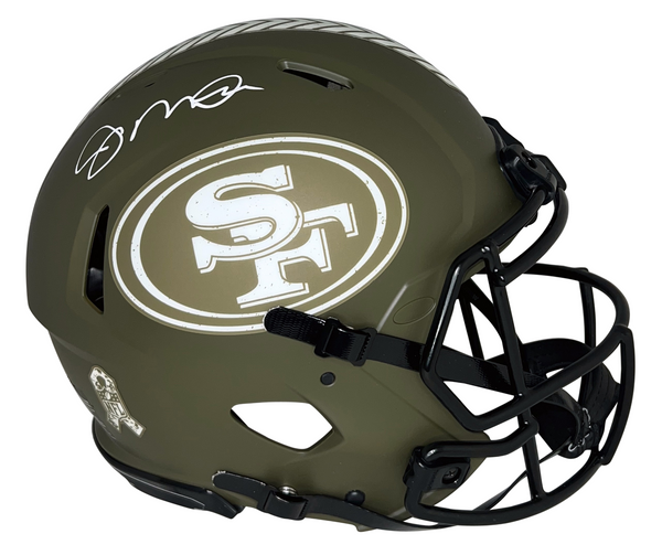 JOE MONTANA SIGNED SAN FRANCISCO 49ERS SALUTE TO SERVICE AUTHENTIC SPEED HELMET