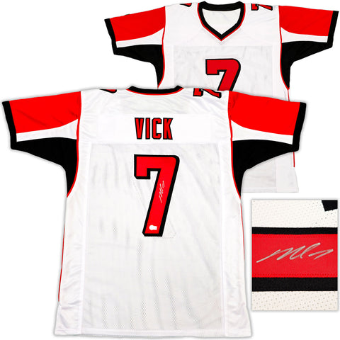 ATLANTA FALCONS MICHAEL VICK AUTOGRAPHED WHITE JERSEY BECKETT BAS WITNESS 230183