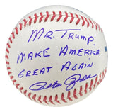 Pete Rose Signed Baseball Inscribed "Mr. Trump Make America Great Again" JSA COA