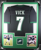 MICHAEL VICK (Eagles black TOWER) Signed Autographed Framed Jersey JSA