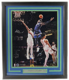 Anthony Edwards Signed Framed 16x20 Timberwolves Dunk vs Blazers Photo Panini