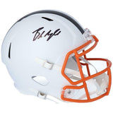 BAKER MAYFIELD Autographed Browns White Matte Speed Full Size Helmet FANATICS