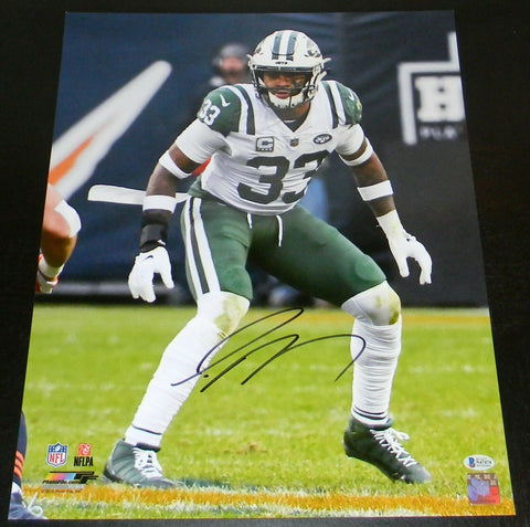 JAMAL ADAMS SIGNED AUTOGRAPHED NEW YORK JETS 16x20 PHOTO BECKETT