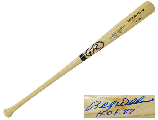 Billy Williams (CUBS) Signed Rawlings Pro Blonde Baseball Bat w/HOF'87 - SS COA