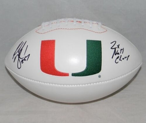 RUSSELL MARYLAND AUTOGRAPHED SIGNED MIAMI HURRICANES WHITE LOGO FOOTBALL JSA