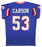 Harry Carson Authentic Signed Blue Pro Style Jersey Autographed BAS Witnessed