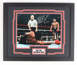 Mike Tyson Signed 18" x 22" Custom Framed / Matted Photo (Tyson Holo) Iron Mike