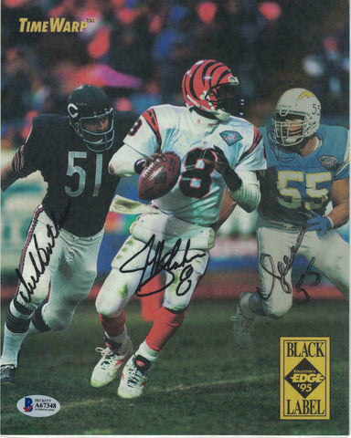 Junior Seau Jeff Blake & Dick Butkus Signed Timewarp 8x10 Photo BAS 21431 PF