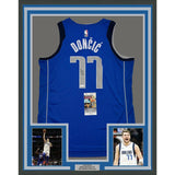 Framed Autographed/Signed Luka Doncic 35x39 Mavericks Authentic Jersey JSA COA