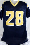 Marshall Faulk Autographed Blue Light Gold Pro Style STAT Jersey- Beckett W Holo