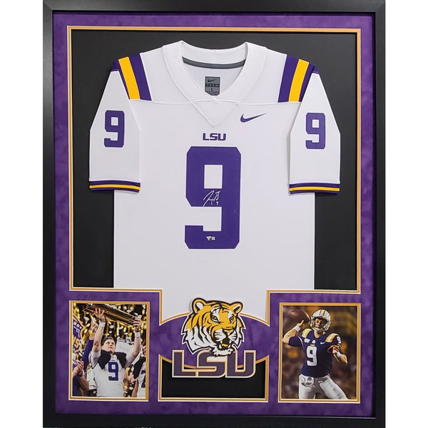 Joe Burrow Autographed Signed Framed LSU Front Jersey FANATICS