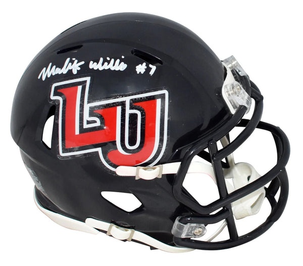 MALIK WILLIS AUTOGRAPHED SIGNED LIBERTY FLAMES NAVY SPEED MINI HELMET BECKETT