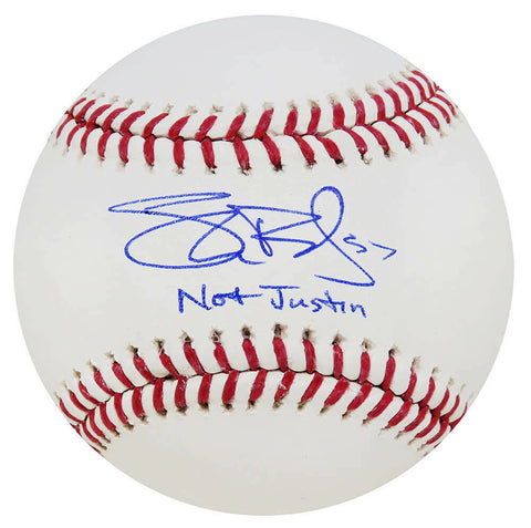 Shane Bieber Signed Rawlings Official MLB Baseball w/Not Justin - (Beckett COA)