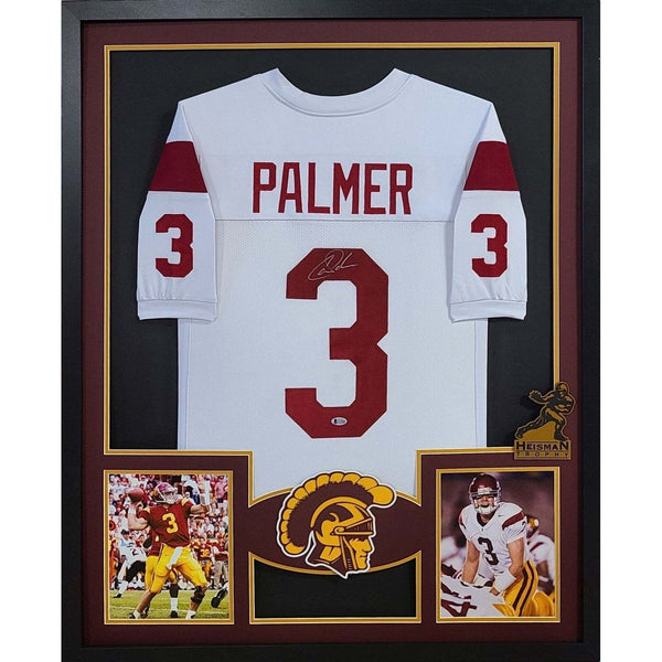 Carson Palmer Autographed Signed Framed White USC Heisman Jersey BECKETT