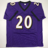 Autographed/Signed Ed Reed Baltimore Purple Football Jersey JSA COA