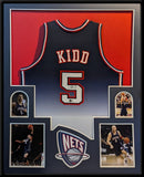 FRAMED NEW JERSEY NETS JASON KIDD AUTOGRAPHED SIGNED JERSEY BECKETT HOLO