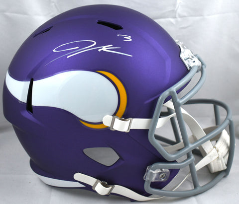 Jordan Addison Autographed Vikings F/S Tribute Speed Helmet - Beckett W Hologram