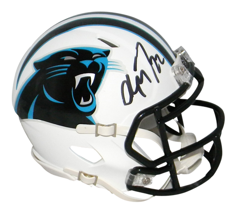 CHRISTIAN McCAFFREY SIGNED CAROLINA PANTHERS WHITE SPEED MINI HELMET BECKETT