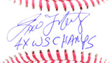 Tino Martinez Autographed Rawlings OML Baseball w/ 4x WS Champs- Beckett W Holo