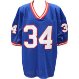 Thurman Thomas Autographed/Signed Pro Style Blue XL Jersey 91 MVP Beckett 48379