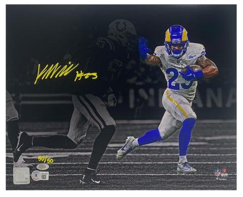 Kyren Williams Autographed Rams "Stiff Arm" 11" x 14" Photo Beckett GDL LE 50/50