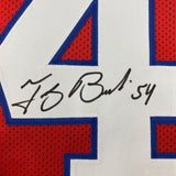 Autographed/Signed Tedy Bruschi New England Red Football Jersey JSA COA