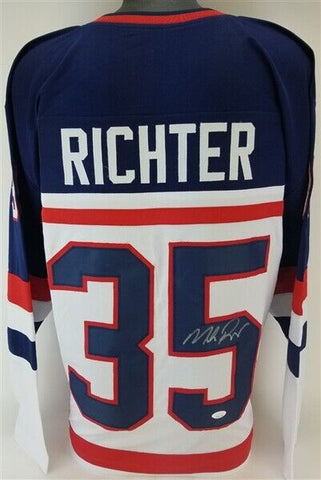 Mike Richter Signed Team USA 2002 Jersey (JSA COA) 94 Rangers Stanley Cup Champ