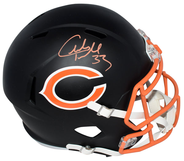 CHARLES PEANUT TILLMAN SIGNED CHICAGO BEARS FLAT BLACK FULL SIZE HELMET BECKETT