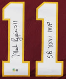 Mark Rypien "SB XXVI MVP" Signed Maroon Pro Style Framed Jersey BAS Witnessed 2