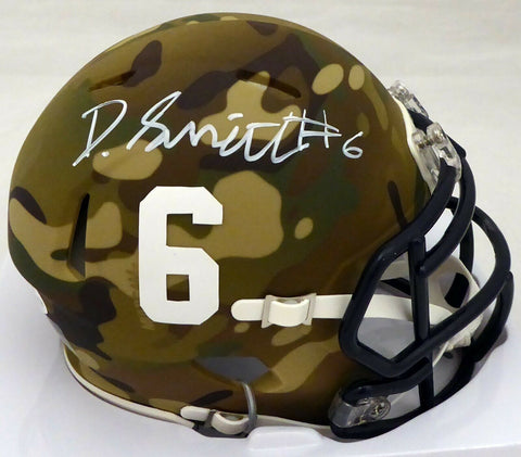 DEVONTA SMITH AUTOGRAPHED SIGNED ALABAMA CAMO SPEED MINI HELMET BECKETT 191111