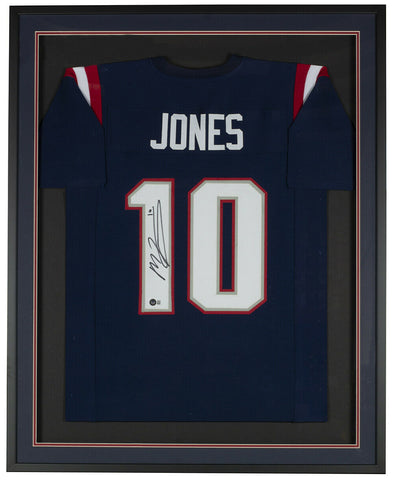 Mac Jones Signed Framed Custom Blue Pro Style Football Jersey BAS ITP