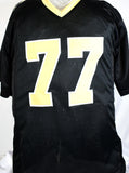 Willie Roaf Autographed Black Pro Style Jersey w/ HOF- Prova *Black