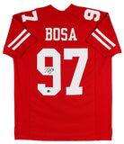 Nick Bosa Authentic Signed Red Pro Style Jersey Autographed BAS Witnessed