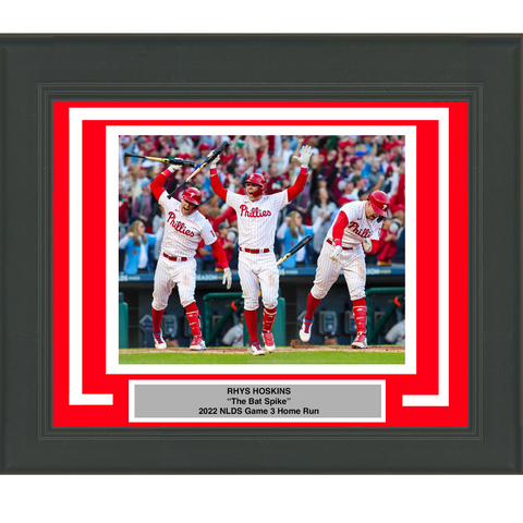 Framed Rhys Hoskins 2022 NLDS Bat Spike Philadelphia Phillies 8x10 Photo