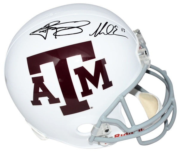 JOHNNY MANZIEL & MIKE EVANS SIGNED TEXAS A&M AGGIES FULL SIZE HELMET BECKETT