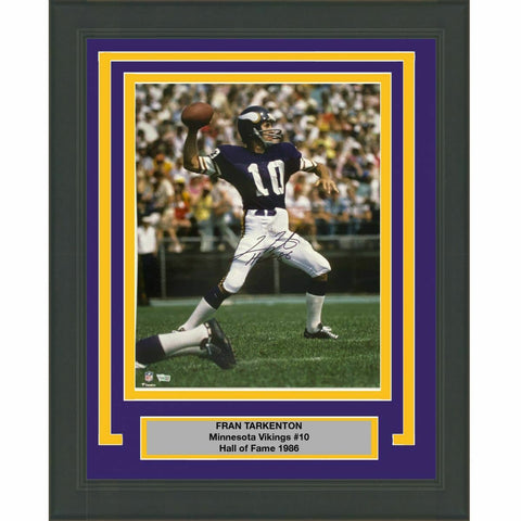 FRAMED Autographed/Signed FRAN TARKENTON HOF 86 Vikings 16x20 Photo Fanatics COA