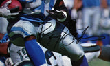 Barry Sanders Signed Detroit Lions 16x20 Up Close Running Photo- Beckett W Holo