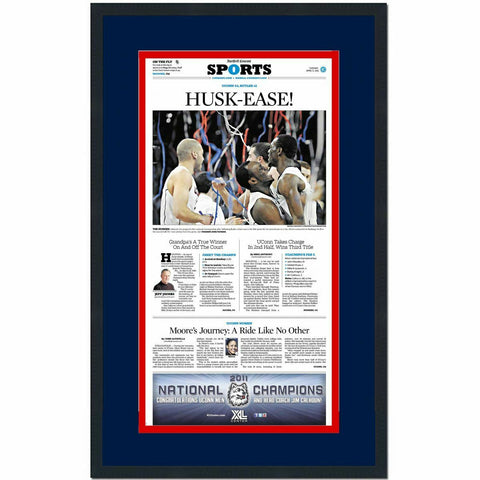 Framed Hartford Courant UConn 2011 National NCAA Champions Newspaper 17x27 Photo