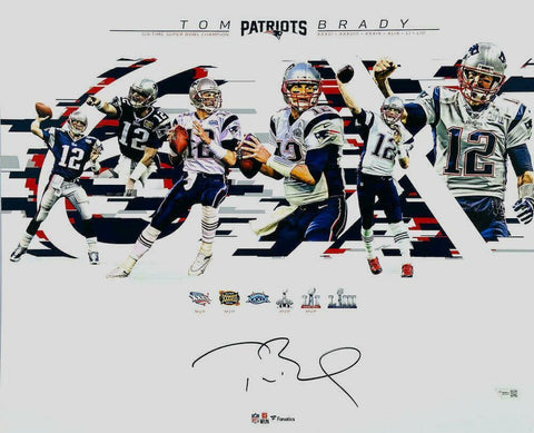 TOM BRADY Autographed Patriots '6x SB Champ' 16" x 20" Photograph FANATICS