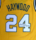 SEATTLE SONICS SPENCER HAYWOOD AUTOGRAPHED GOLD JERSEY "HOF 15" MCS HOLO 104222