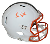 Baker Mayfield Signed Cleveland Browns F/S Flat White Speed Helmet BAS 32425