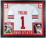 Justin Fields Signed Ohio State Buckeyes 35x43 Framed Jersey (JSA) Pittsburgh QB