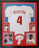 FRAMED LENNY DYKSTRA AUTOGRAPHED SIGNED PHILADELPHIA PHILLIES JERSEY JSA COA